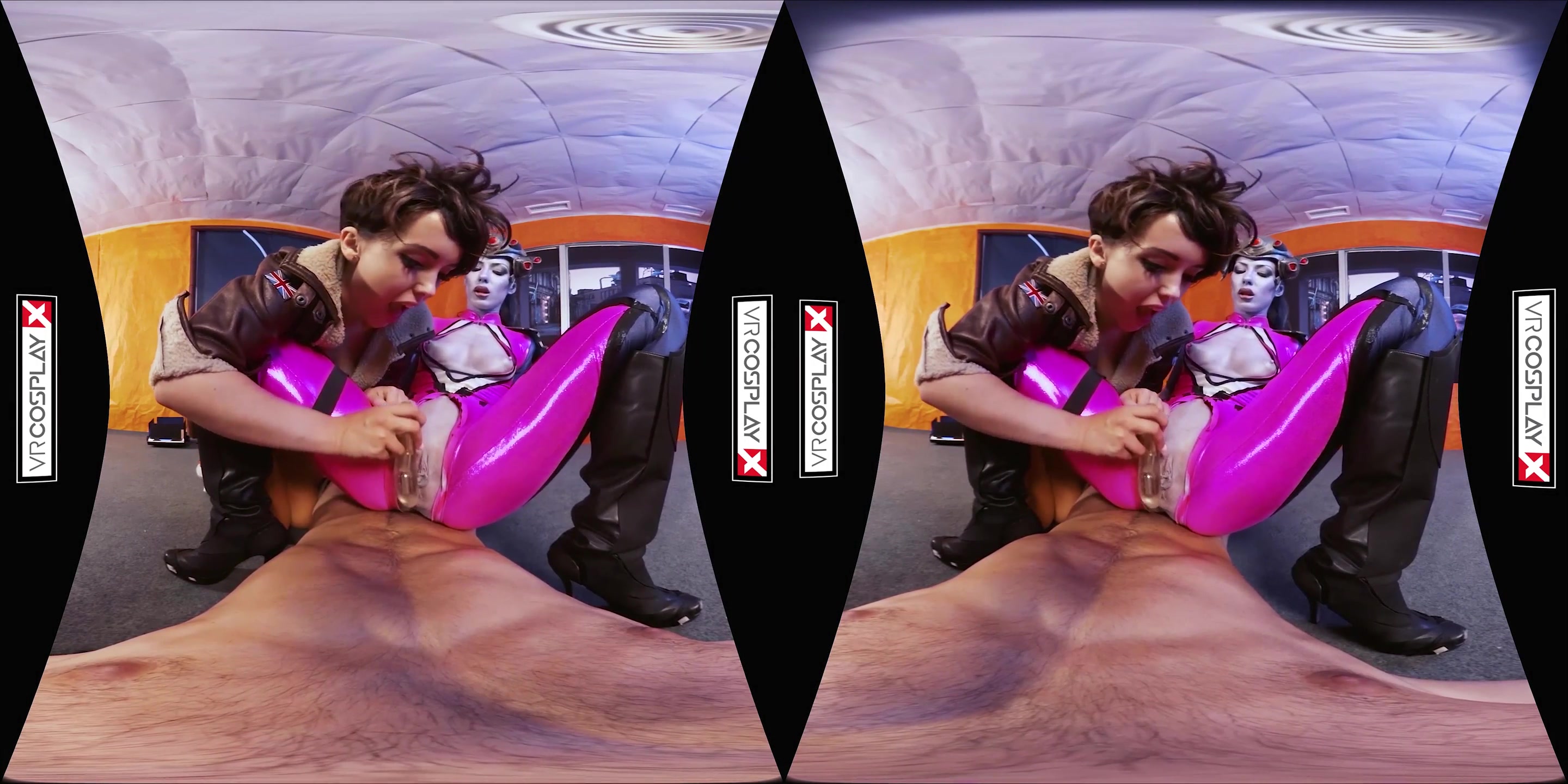 VR Cosplay X CFNM Threesome With Widowmaker And Tracer